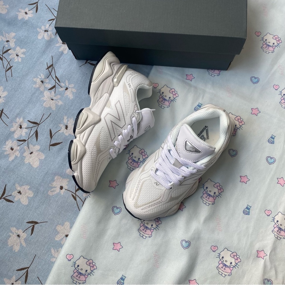 New Balance White and Off-White Heritage Sneakers